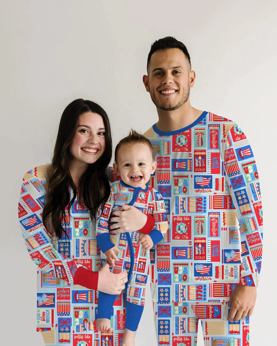 Patriotic Matchbox Family Matching Bamboo Women Pajama Set