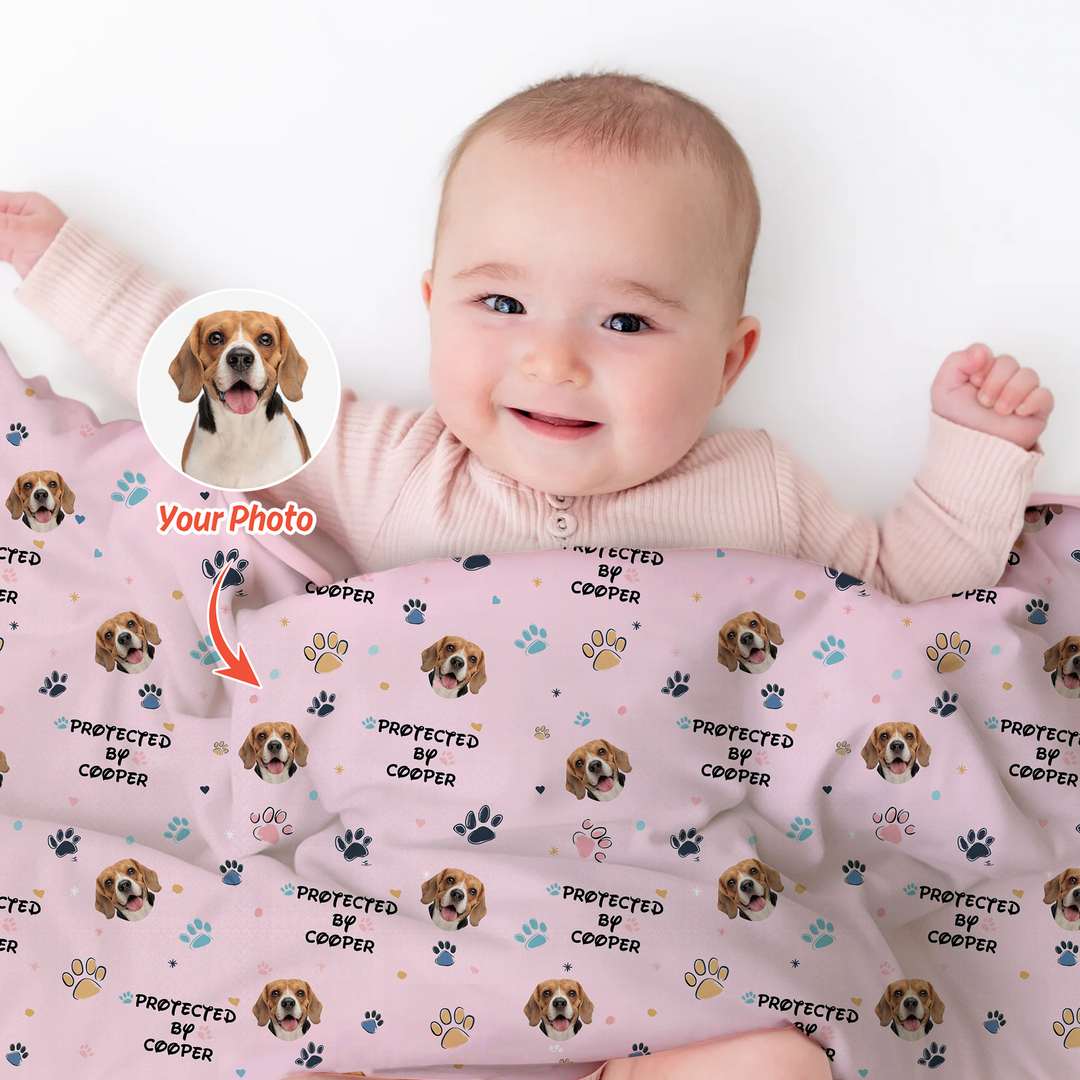 Custom Dog Pattern Toddler Blanket