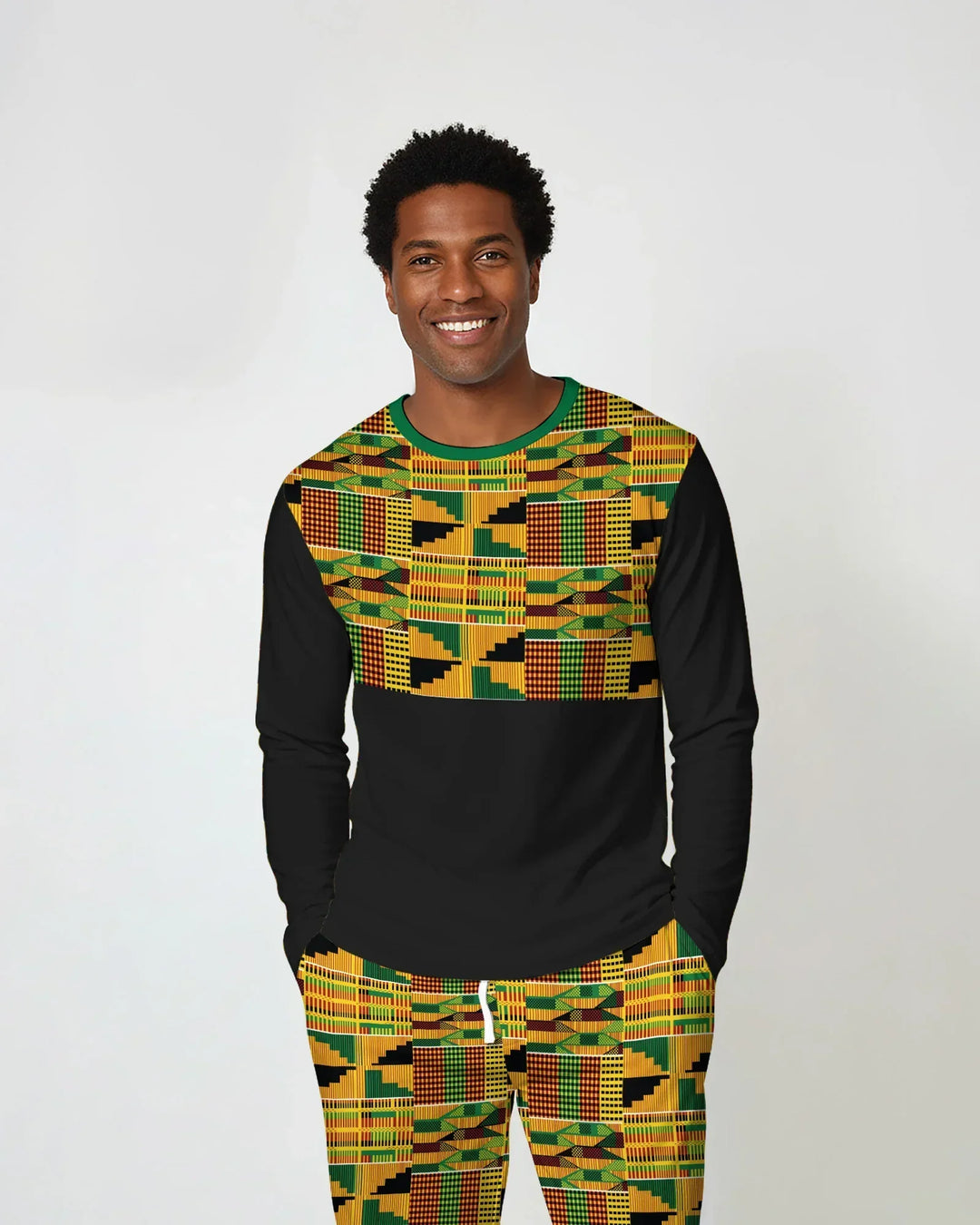 Kente Vibes Family Matching Bamboo Men's Pajama Set