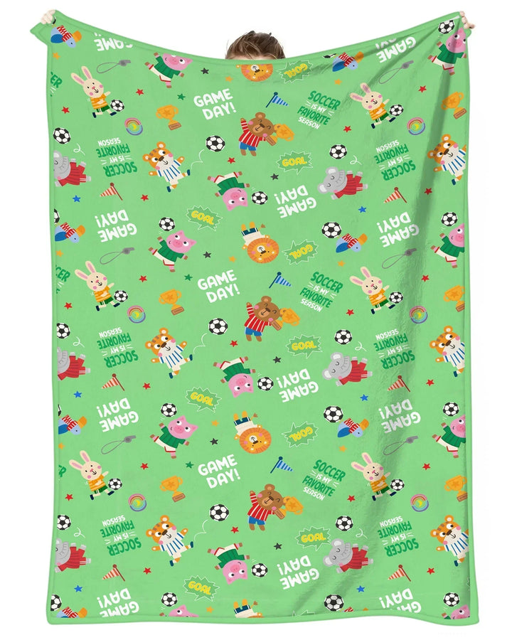 The World Cup Soccer Animals Bamboo Blanket