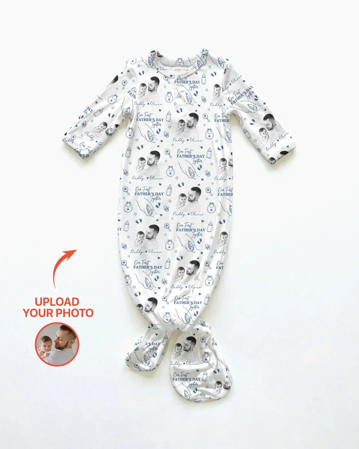 Custom Photo Our First Father's Day Together Bamboo Knot Gown