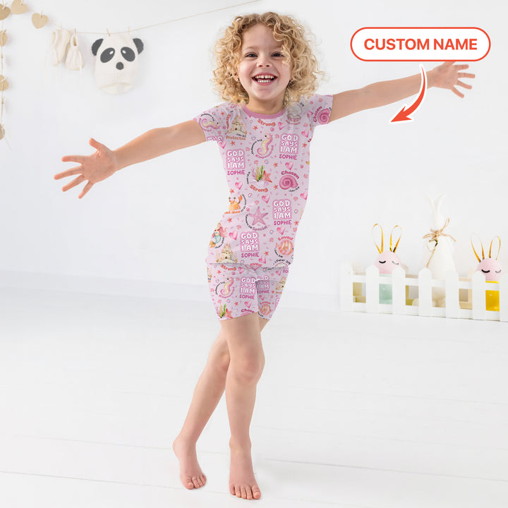 Zweiteiliges Pyjama-Set mit kurzen Ärmeln und Shorts im Sommer-Design