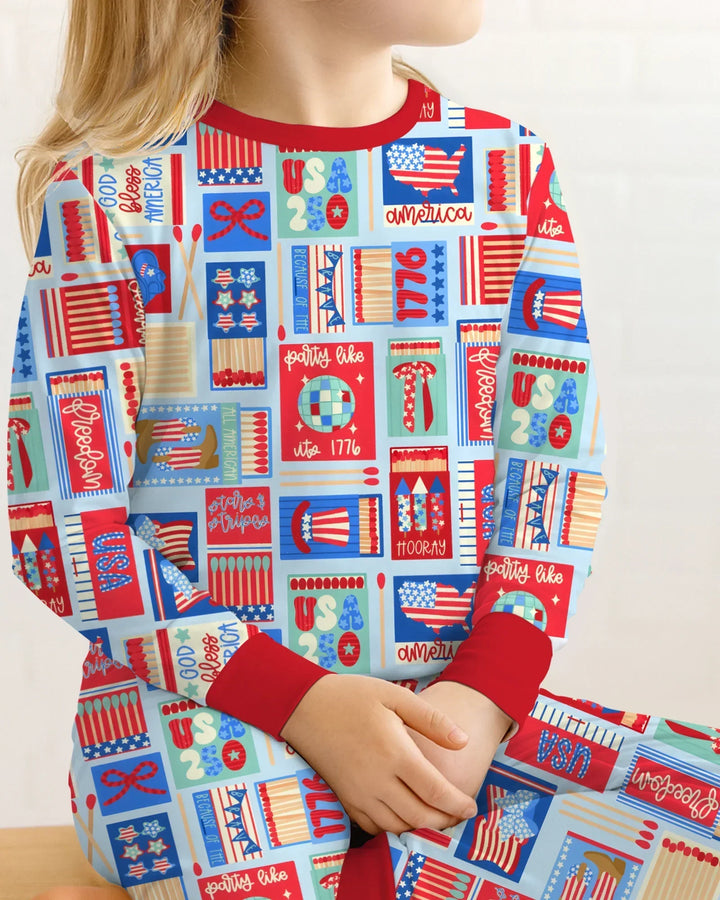 Zweiteiliges Langarm-Pyjama-Set mit Sommerfrüchten