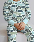 Asleep At The Reel Matching Daddy & Me Bamboo Two Piece Long Sleeve Pajama Set