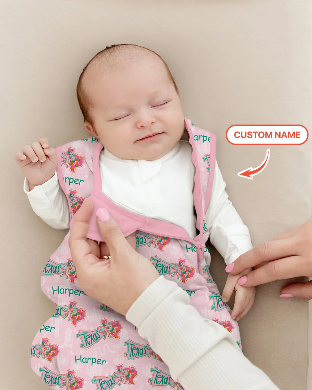 Custom Name Preppy Texas Charm Bamboo Sleep Bag