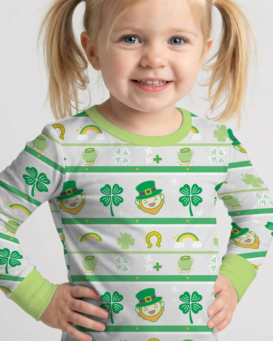 Happy Saint Patrick's Day Two Piece Long Sleeve Pajama Set