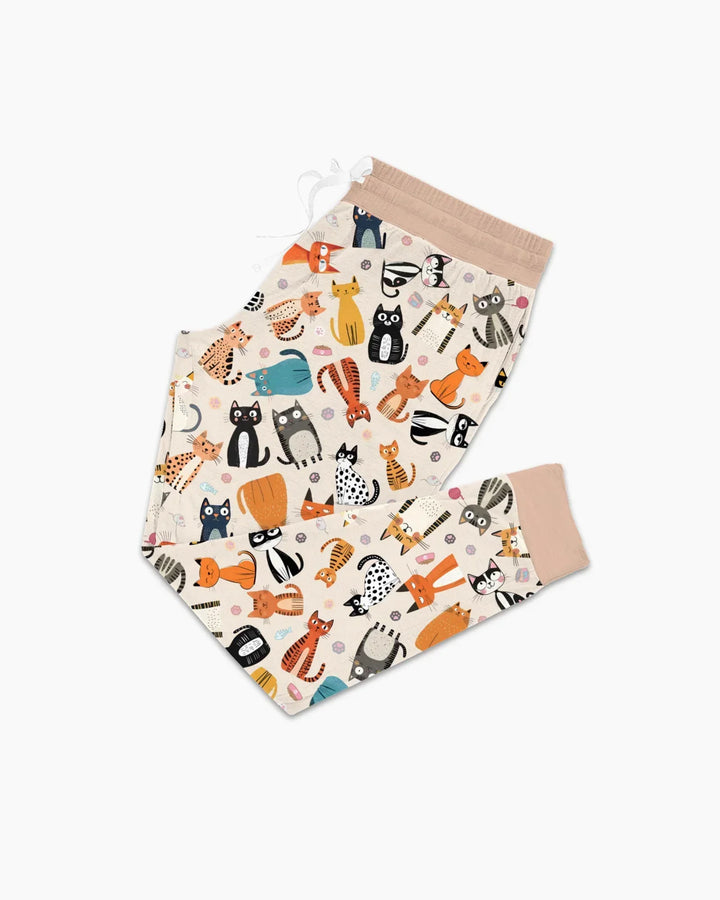 Goofy Mischief Cat Family Matching Bamboo Women Pajama Set