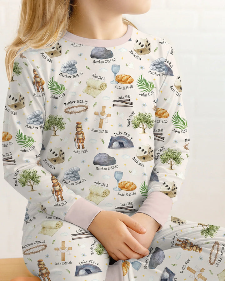 Zweiteiliges Langarm-Pyjama-Set mit Sommerfrüchten