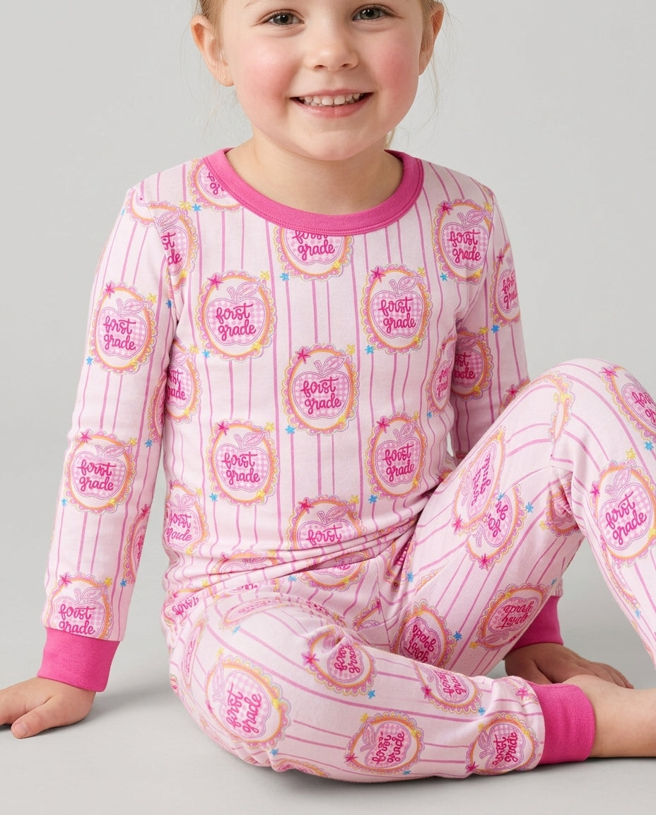 Conjunto de pijama de dos piezas de bambú con mangas largas, plantilla PERSONALIZADA