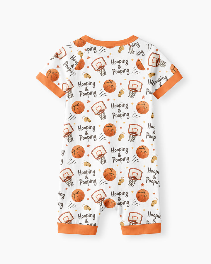 Funny Basketball Hooping & Pooping Bamboo Shorty Zippy