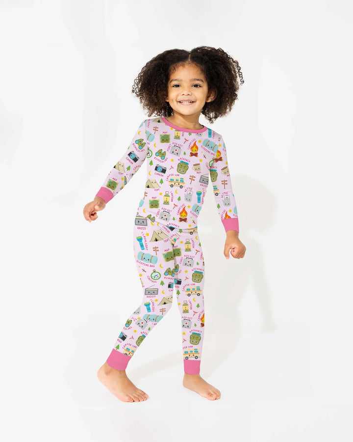 Little Camp Adventure Family Matching Two Piece Long Sleeve Pajama Set