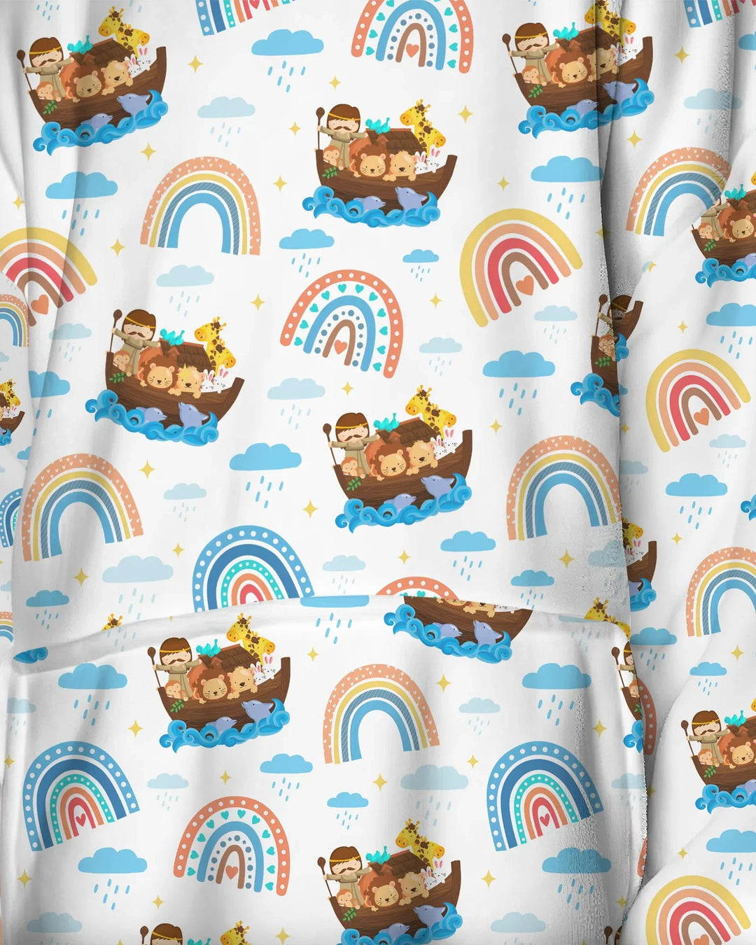 Noah’s Ark & God’s Rainbow Promise Wearable Bamboo Blanket Hoodie