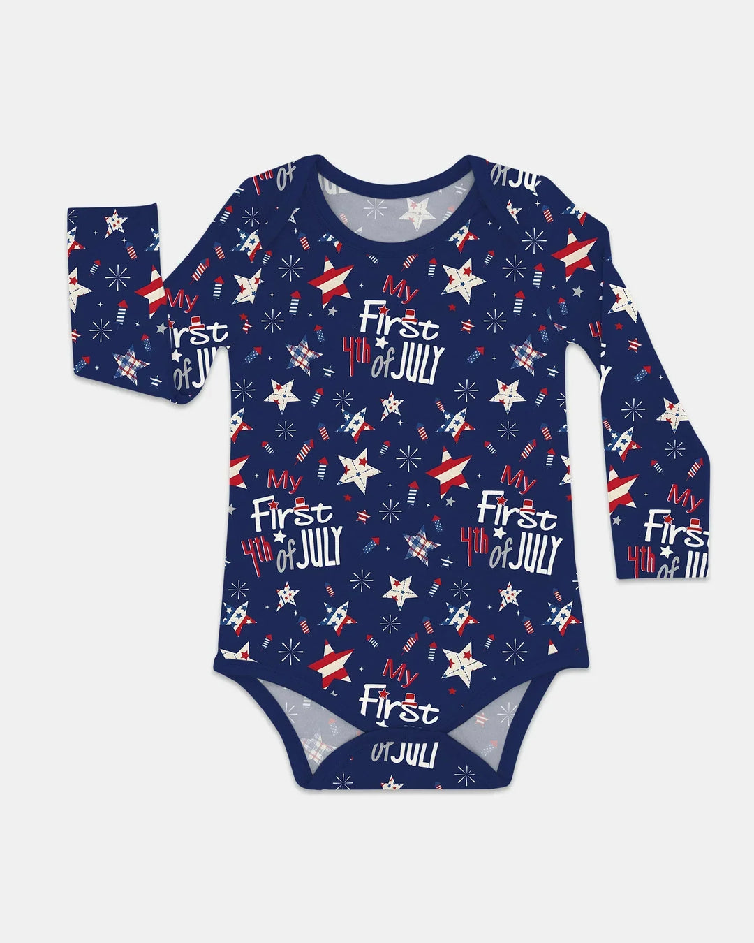 My First 4th of July Star Striped Bamboo Bodysuit