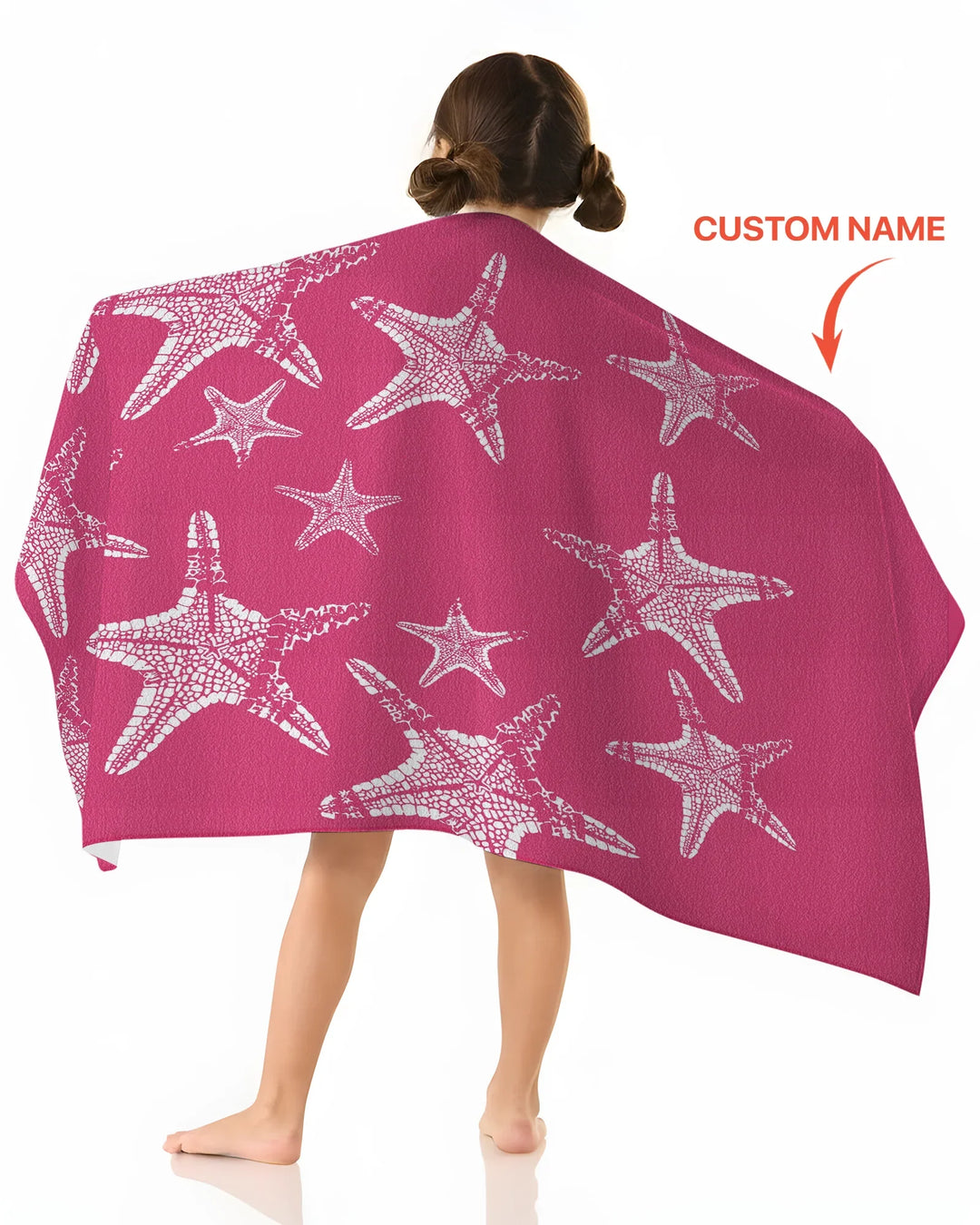 Custom Photo Starfish With Names Bamboo Beach Towel