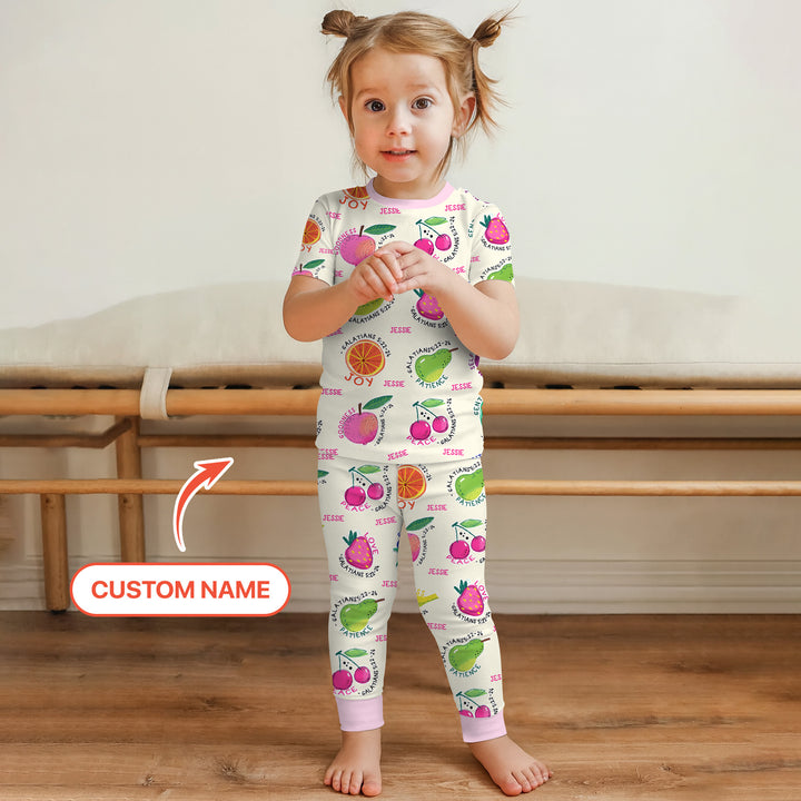 Fruit Of The Spirit custom name Two Piece Short Sleeve Pajama Set