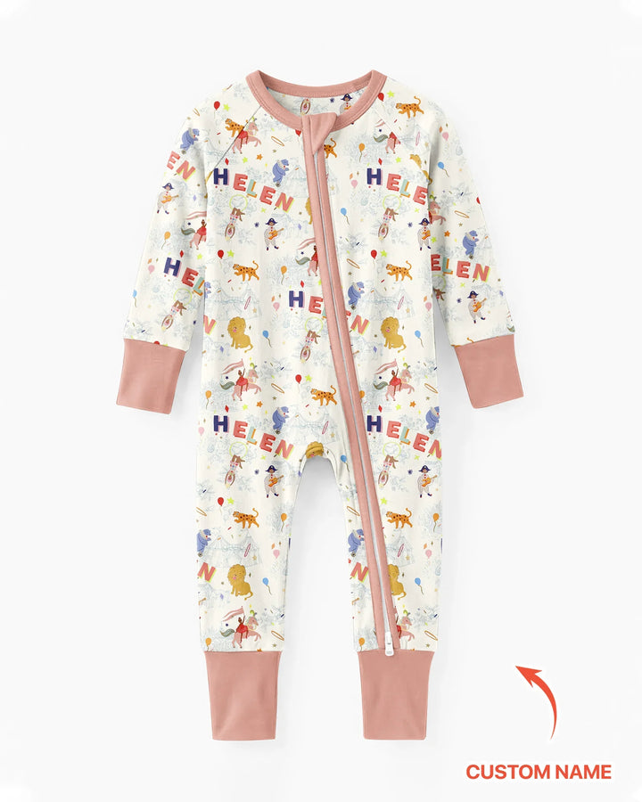 Custom Name Circus Toile Bamboo Convertible Zippy