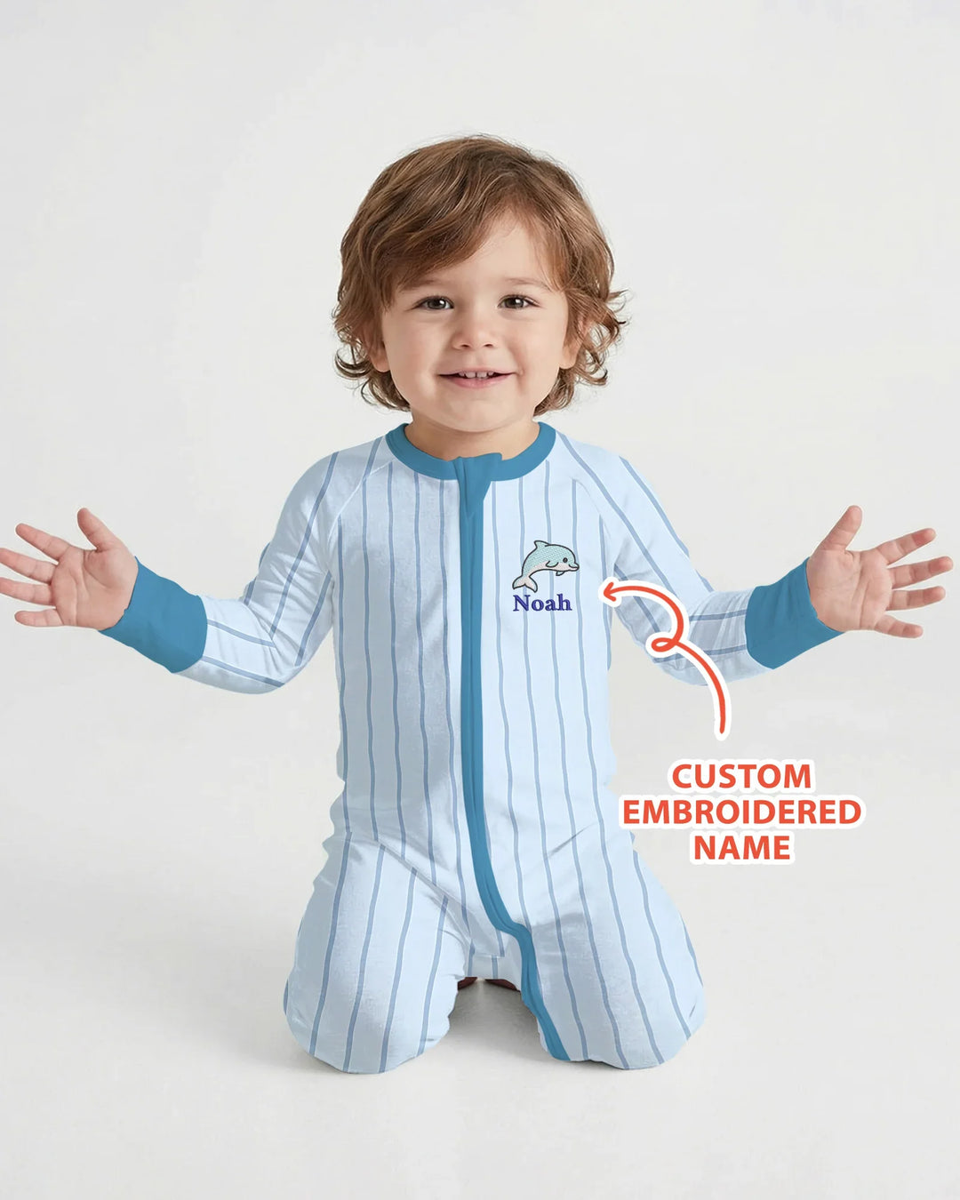 Custom Embroidered Name Marine Life Bamboo Convertible Zippy