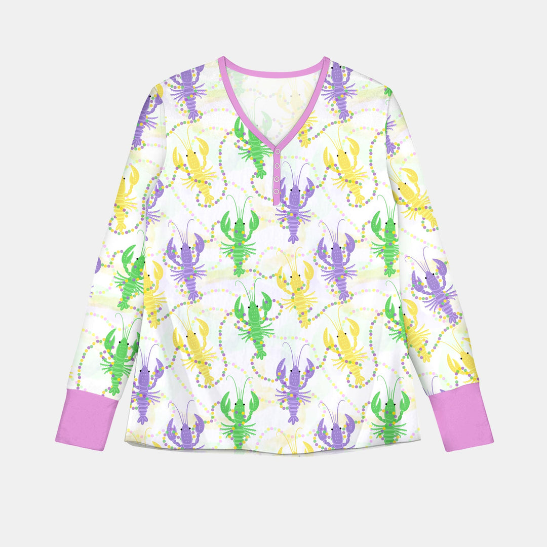 Mardi Gras Crawfish Family Matching Women Pajama Set