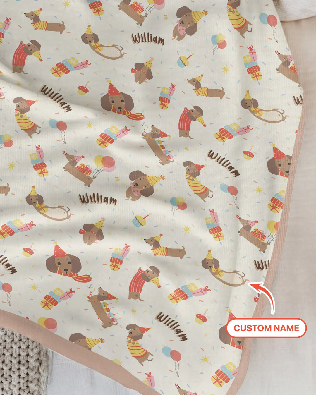 Dachshund Birthday Bamboo Blanket