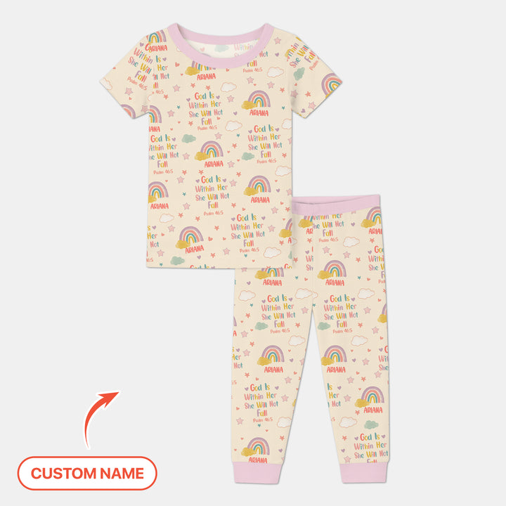 Zweiteiliges, kurzärmliges Pyjama-Set mit Marienkäfern