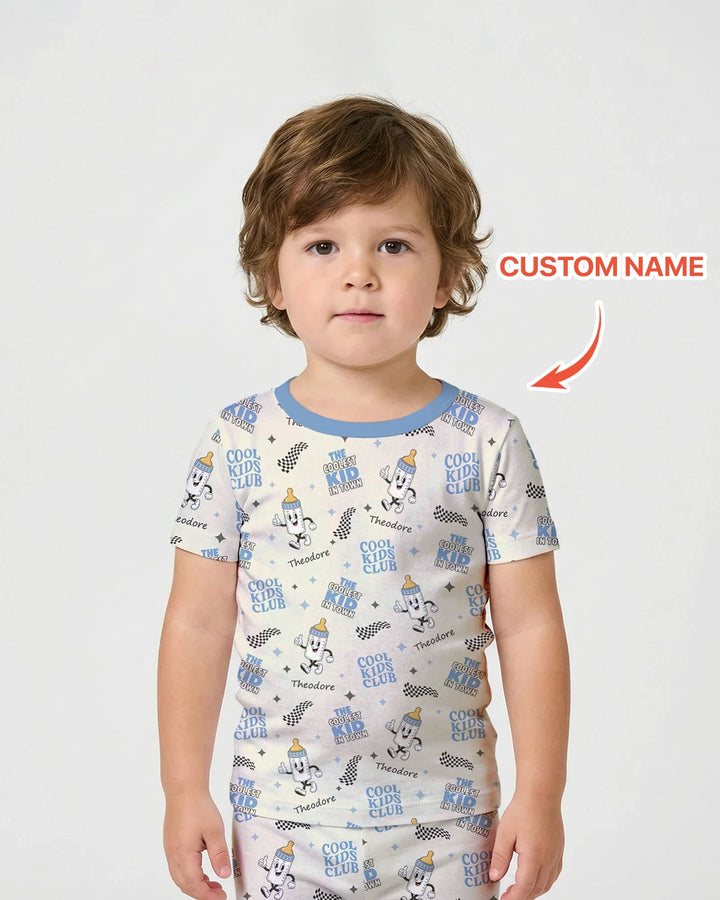 Zweiteiliges Pyjama-Set mit kurzen Ärmeln und Shorts im Sommer-Design