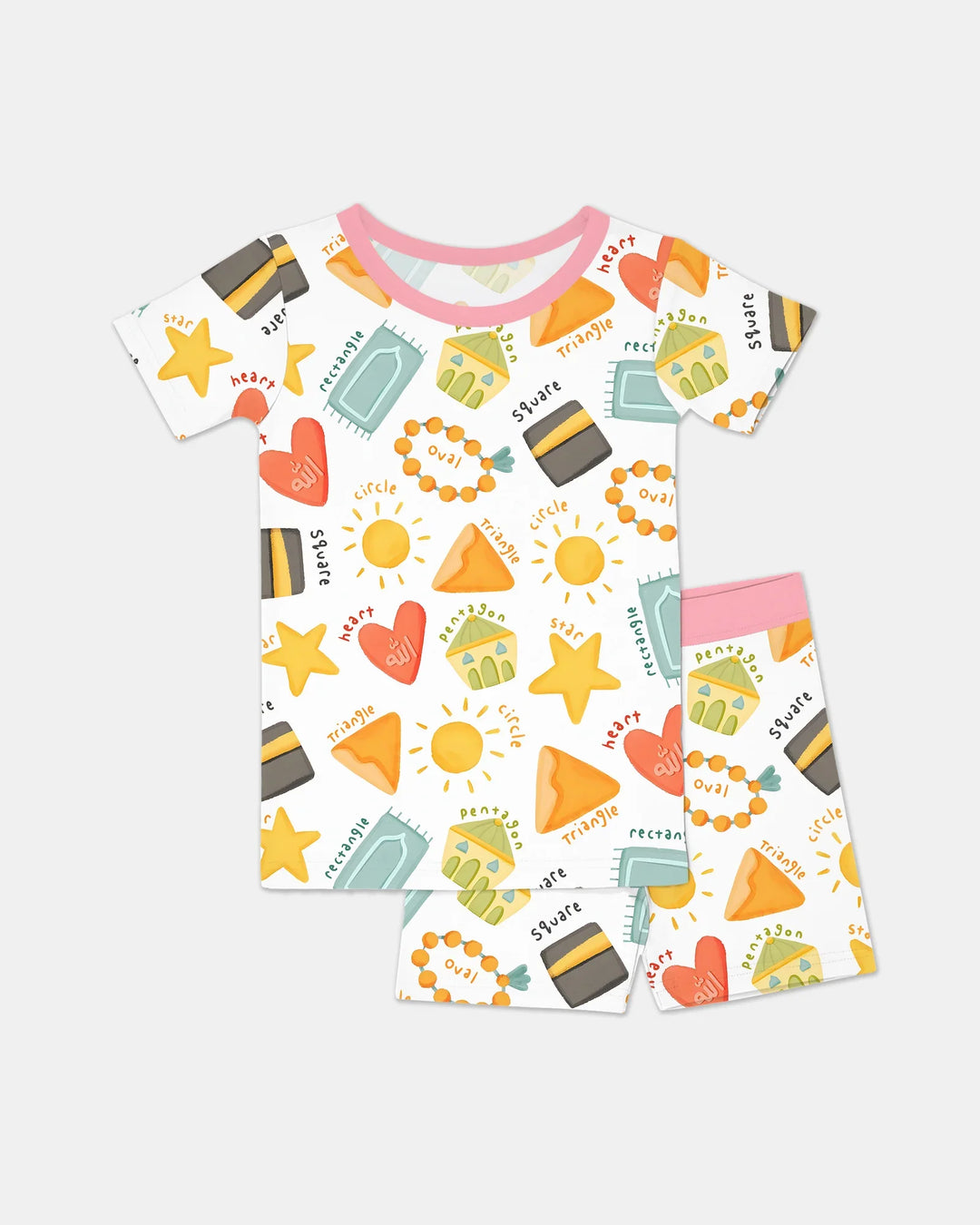 Islamic Shapes Two Piece Short Sleeve Shorts Pajama Set