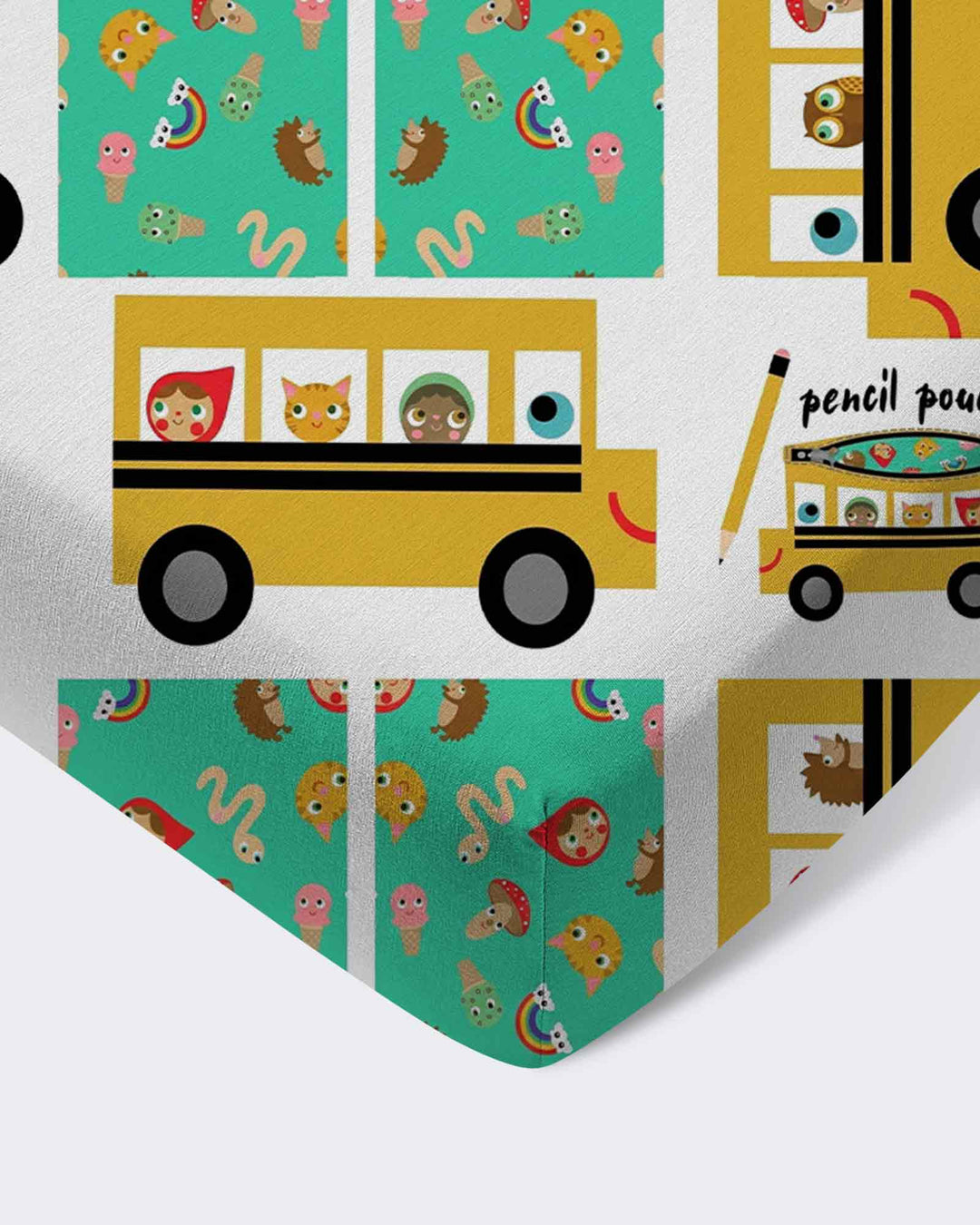 School Bus Adventures Bamboo Fitted Crib Sheet