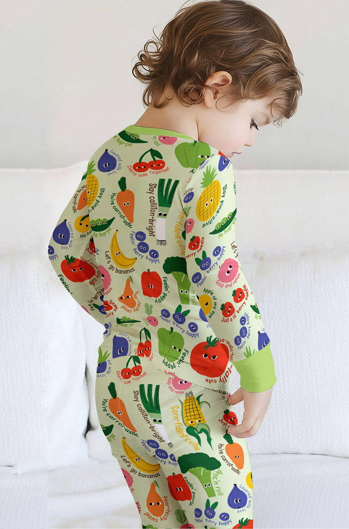 Little Veggie Garden Two Piece Long Sleeve Pajama Set