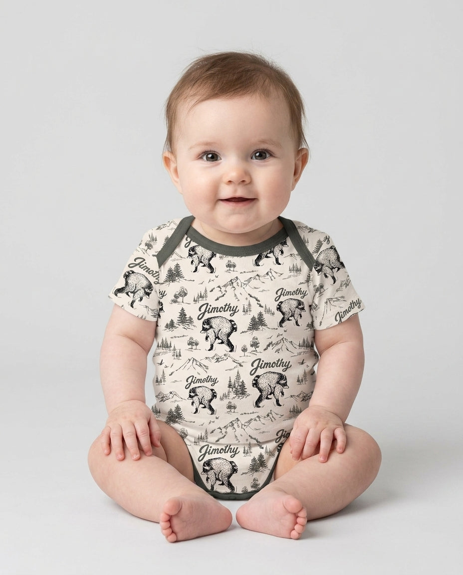 Vintage Jimothy Racoon Family Matching Bamboo Bodysuit