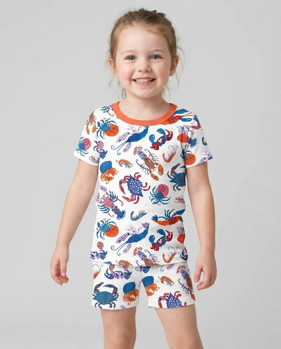 Template Zweiteiliges Pyjama-Set mit kurzen Ärmeln und Shorts