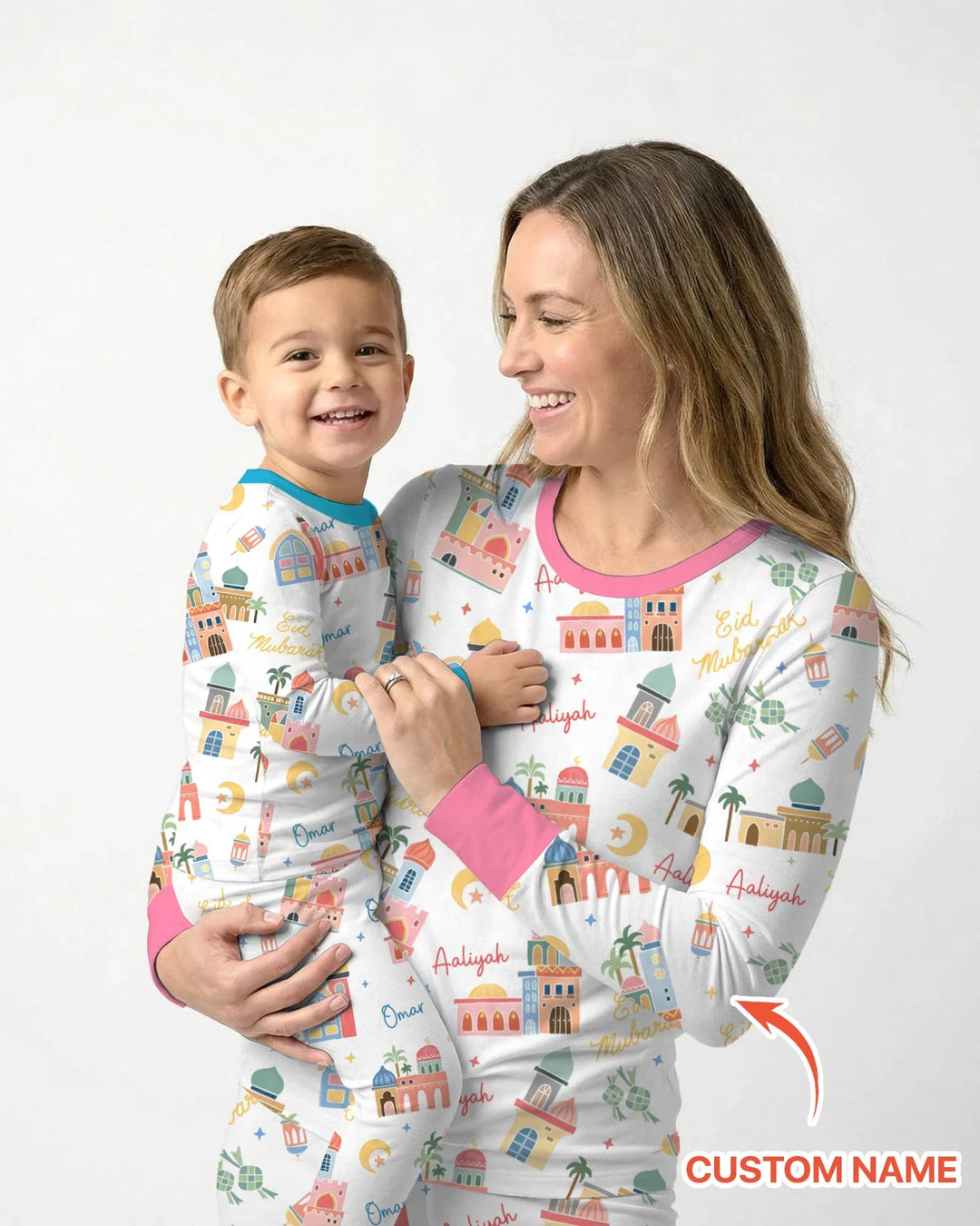 Eid Mubarak Custom Name Women Pajama Set
