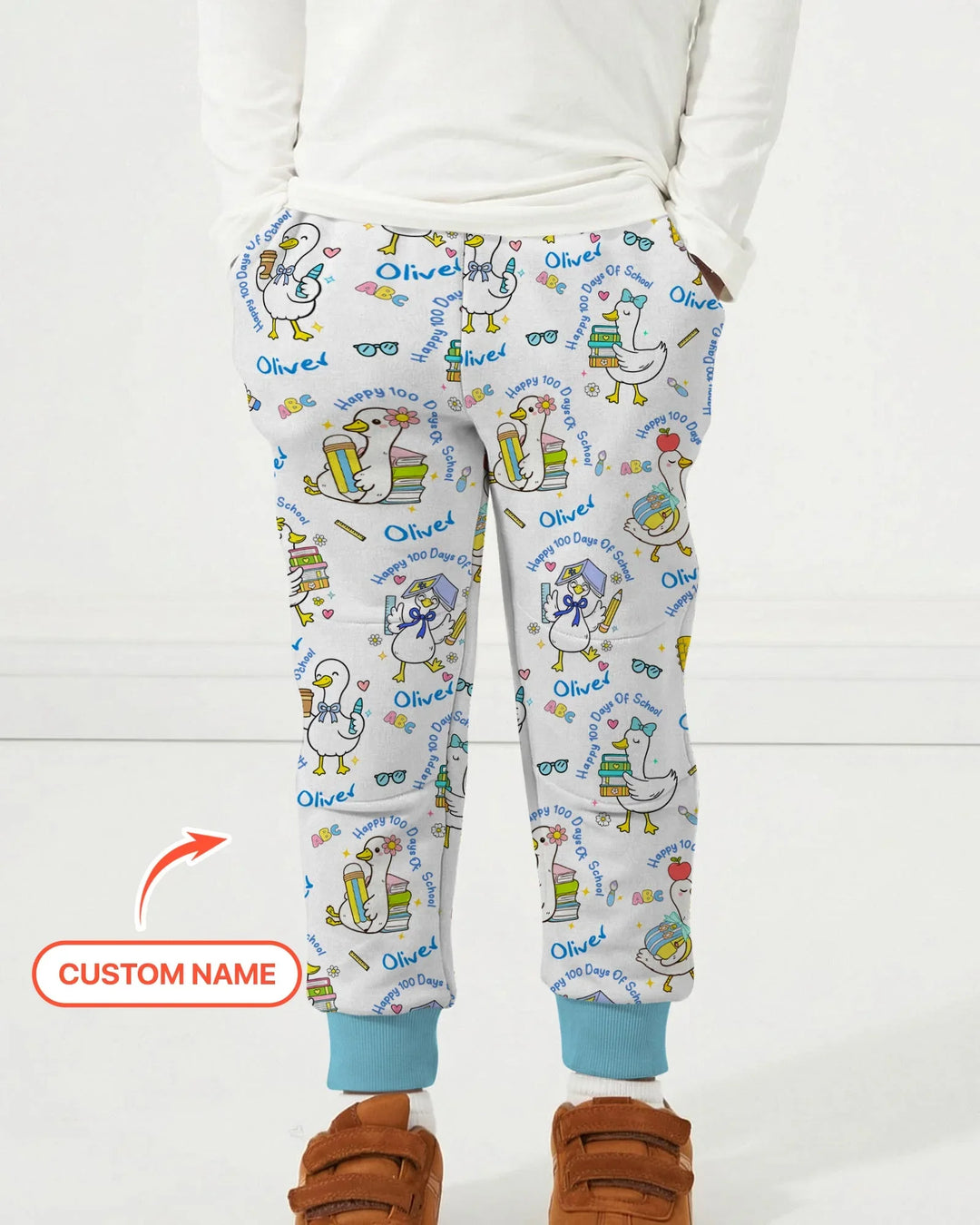 Custom Name Goose Happy 100 Days Of School Jogger