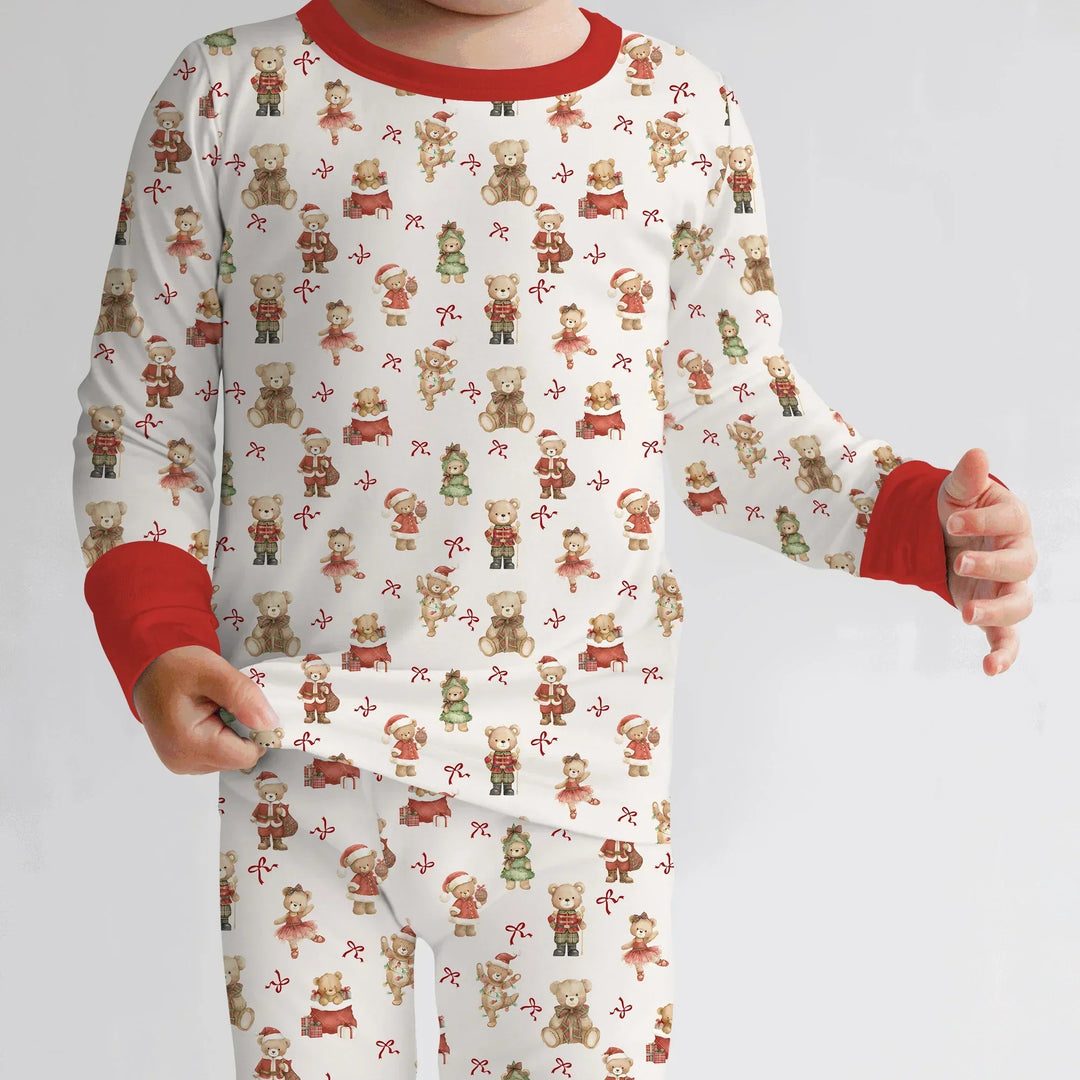 Christmas Teddy Bears Two Piece Long Sleeve Pajama Set