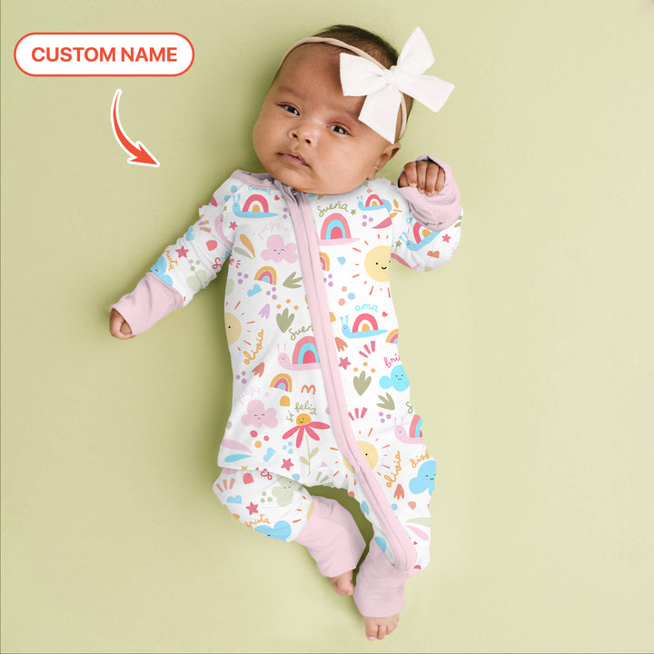 Custom Name Positive Spring Garden Convertible Zippy