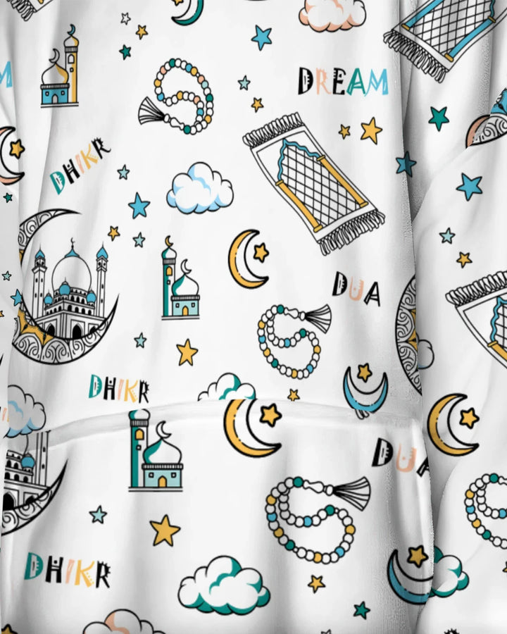 Dua, Dhikr, Dream Matching Family Wearable Blanket Hoodie