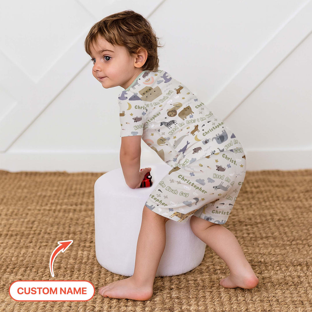 Need An Ark? I Noah Guy Custom Name Two Piece Short Sleeve Shorts Pajama Set