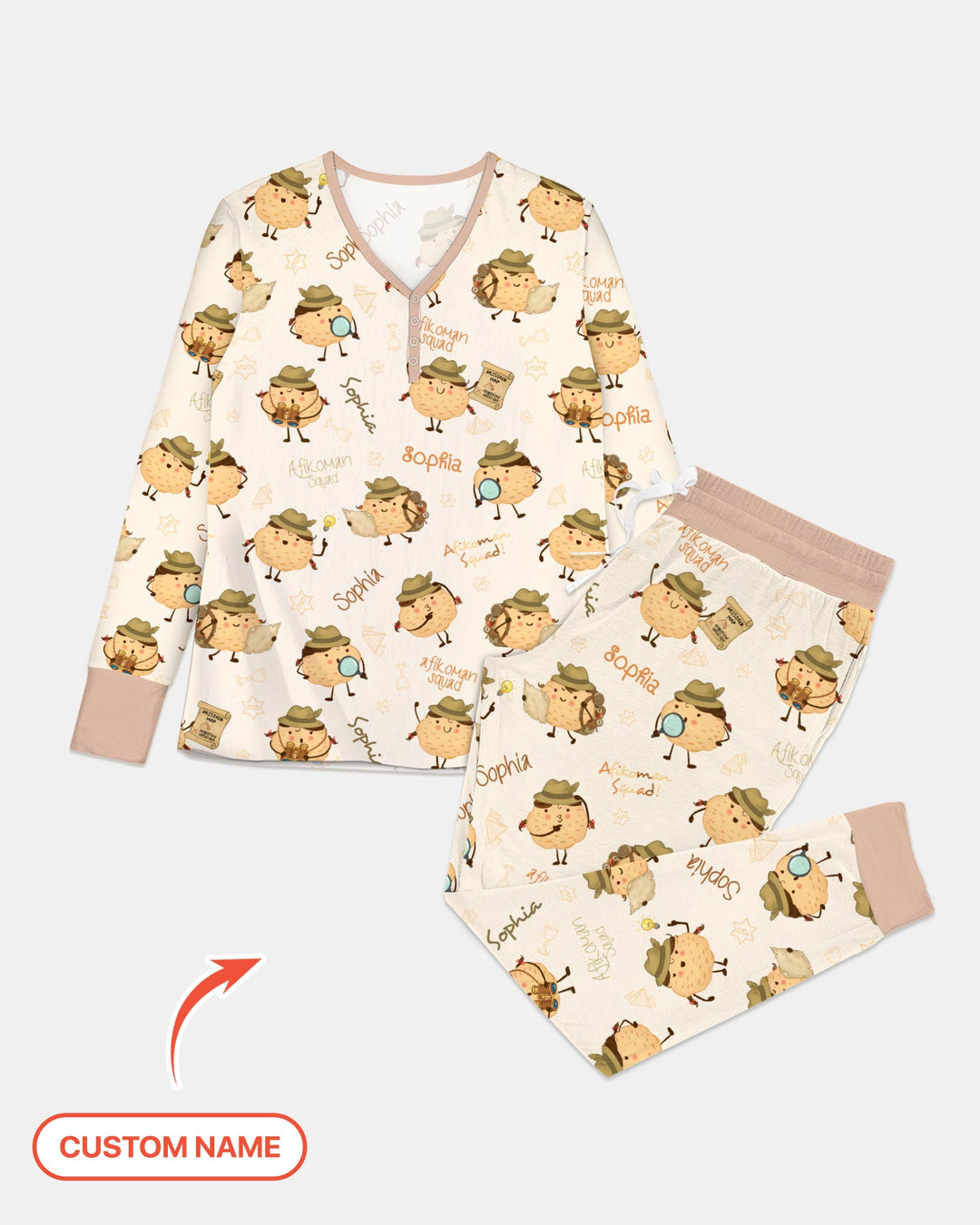 Custom Name Passover Afikoman Women Pajama Set