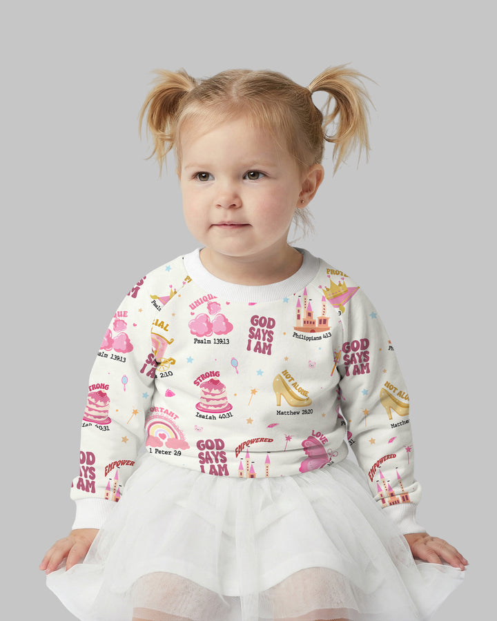 God Says I Am Girl Crewneck Sweatshirt