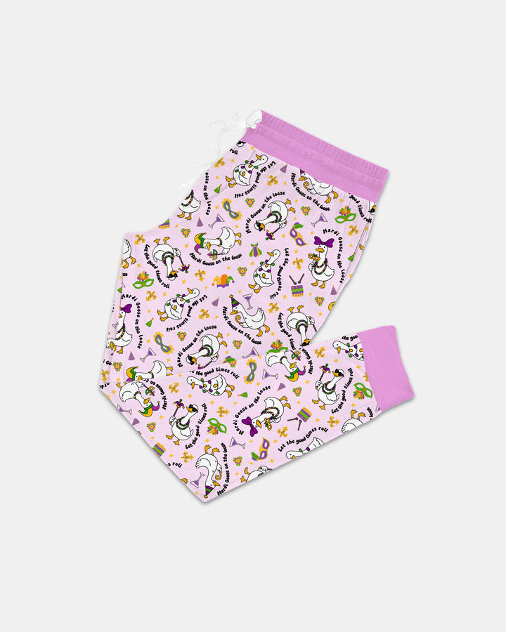 Mardi Gras Silly Goose Women Pajama Set