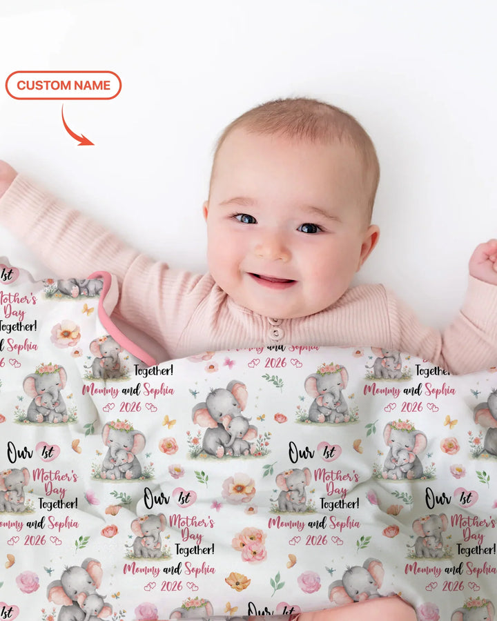 Personalized Our 1st Mother's Day Together Bamboo Blanket