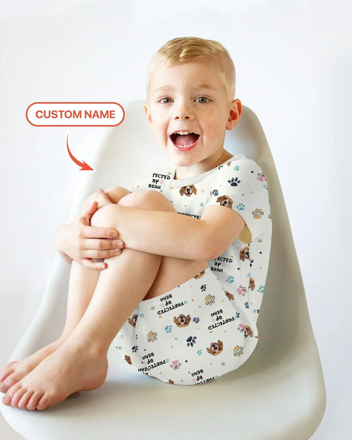 Zweiteiliges Pyjama-Set mit kurzen Ärmeln und Shorts im Sommer-Design