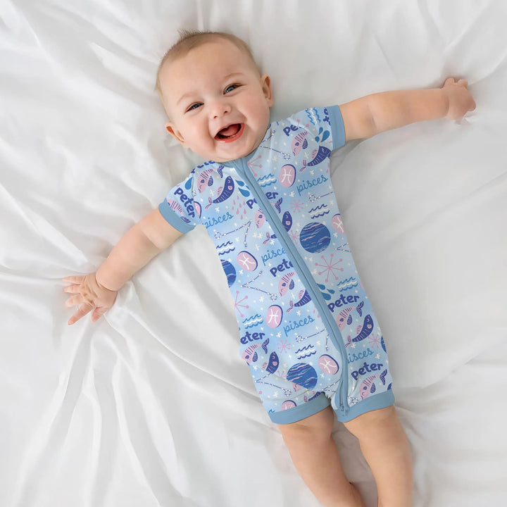 Custom Name Zodiac Pisces Shorty Zippy