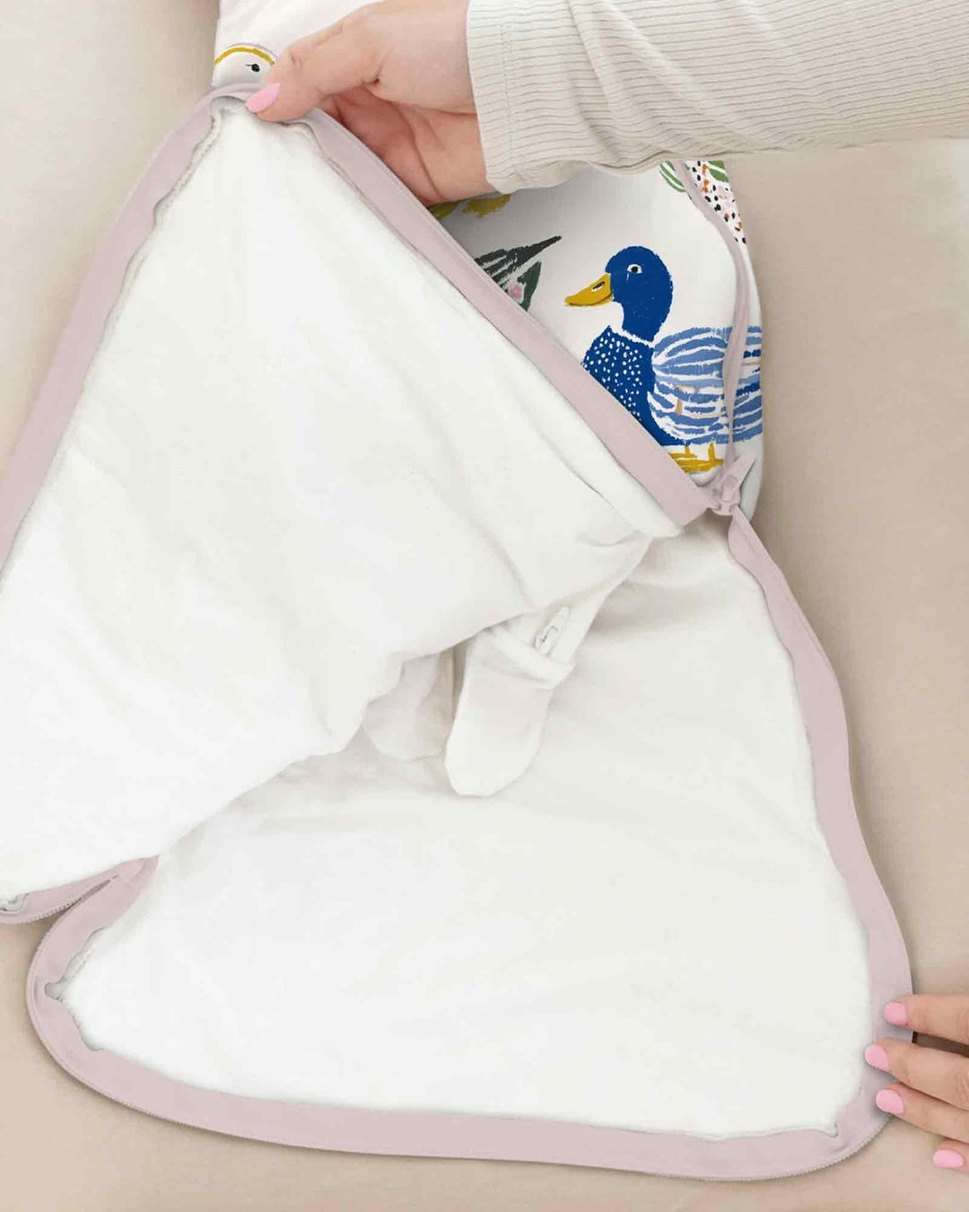 Whimsical Garden Ducks Bamboo Sleep Bag