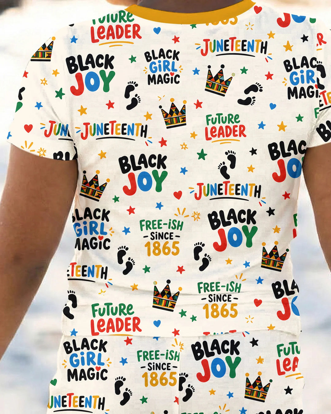 Juneteenth Black Girl Magic Bamboo Two Piece Short Sleeve Pajama Set