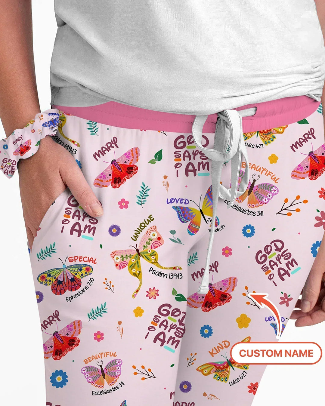 Custom Name God says I am Butterfly Bamboo Women Pajama Set