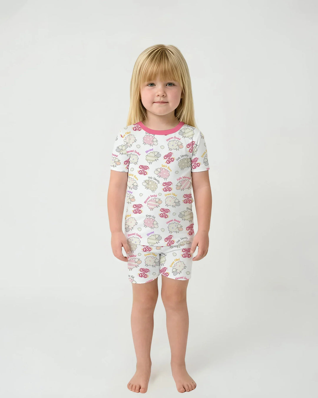 A Child Of God Girl Bamboo Two Piece Short Sleeve Shorts Pajama Set