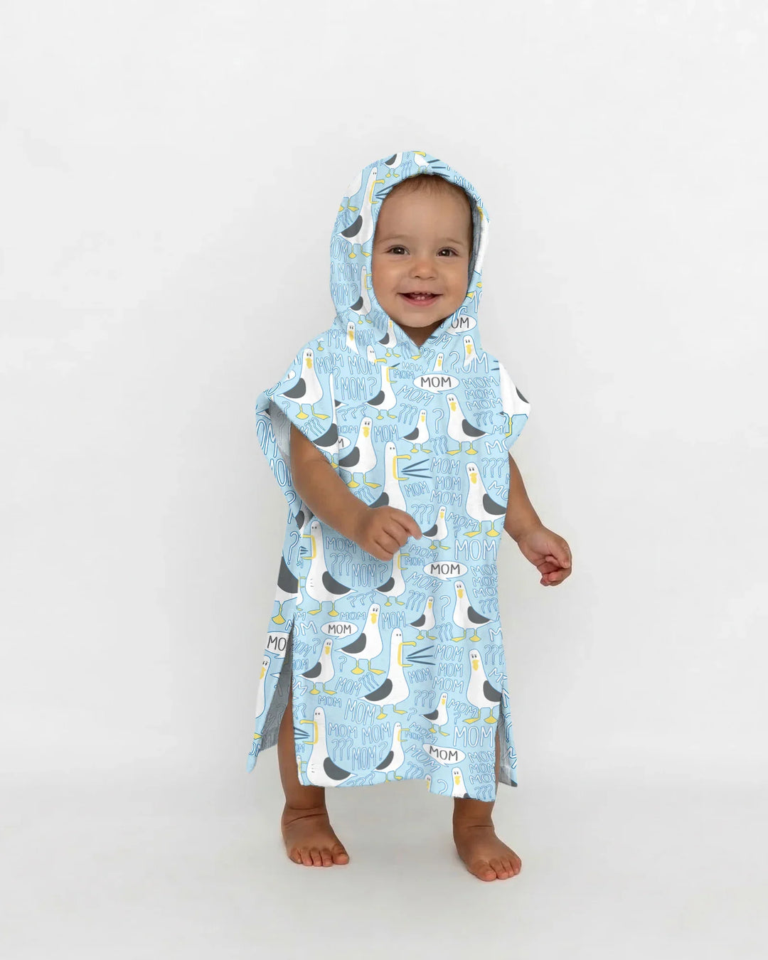 Lustiges Möwen-MAMA-Bambus-Badeponcho