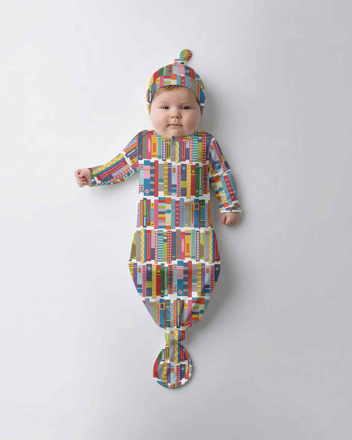 Rainbow Bookshelf Bamboo Knot Gown