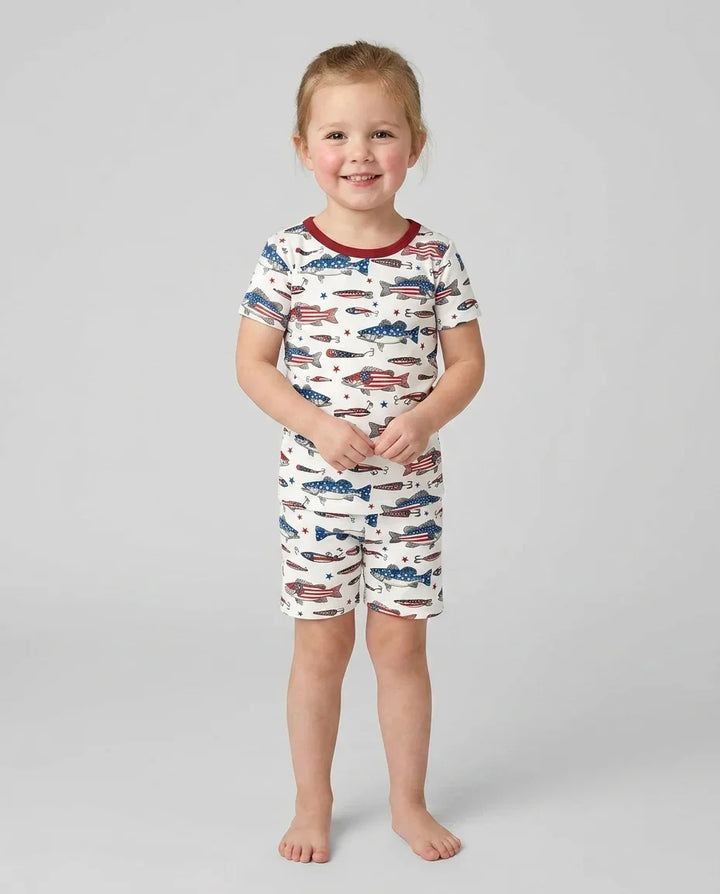 Conjunto de Pijama de Dos Piezas de Bambú con Mangas Cortas y Pantalones Cortos