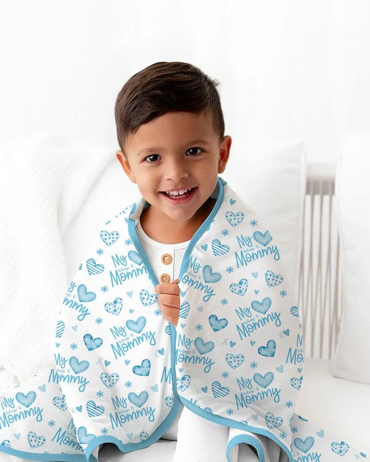 My Heart Belongs To Mommy Bamboo Blanket